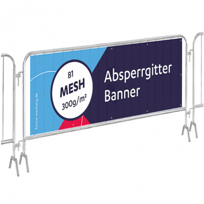 Zaun-Banner Mesh, 5er-Set für Absperrgitter 215x73cm (20,49 € Stk.)