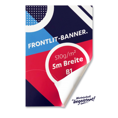 Frontlit-Banner Print, B1, mit Saum und Ösen, Preis pro qm/ab 100 qm