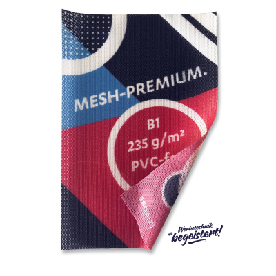 Mesh-Premium Print, PVC-frei, B1, mit Saum und Ösen, Preis pro qm/ab 100 qm